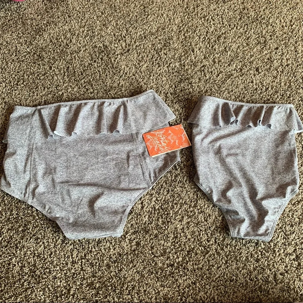 Kortni Jeane mom and me heather gray peplum bottom set size medium and 8/9